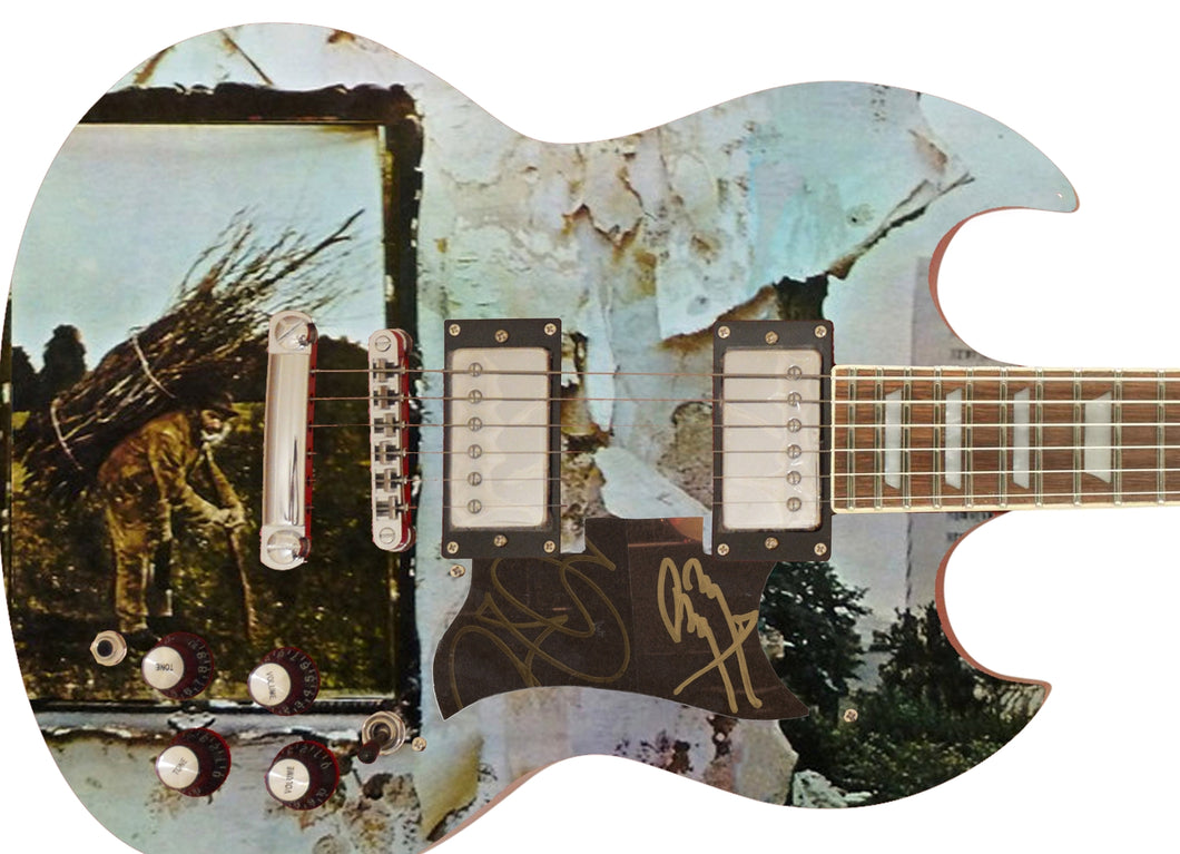 Led Zeppelin IV Signed Custom Graphics Epiphone SG Guitar Signed Page Plant COA