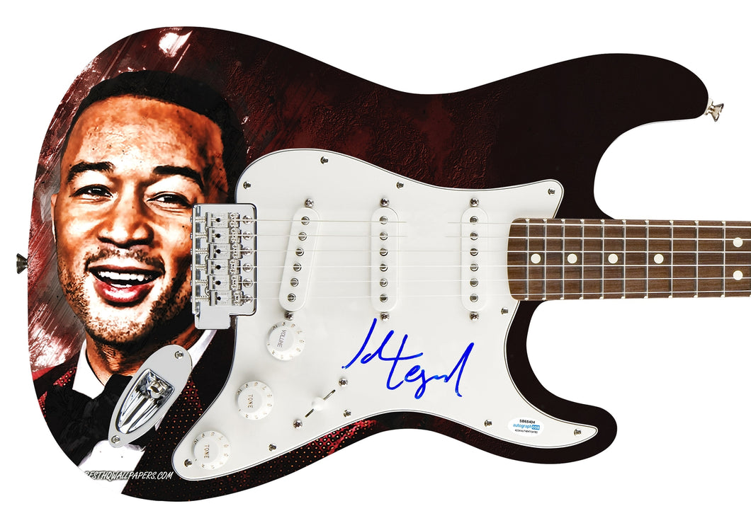 John Legend Autographed Signed 1/1 Custom Graphics Photo Guitar