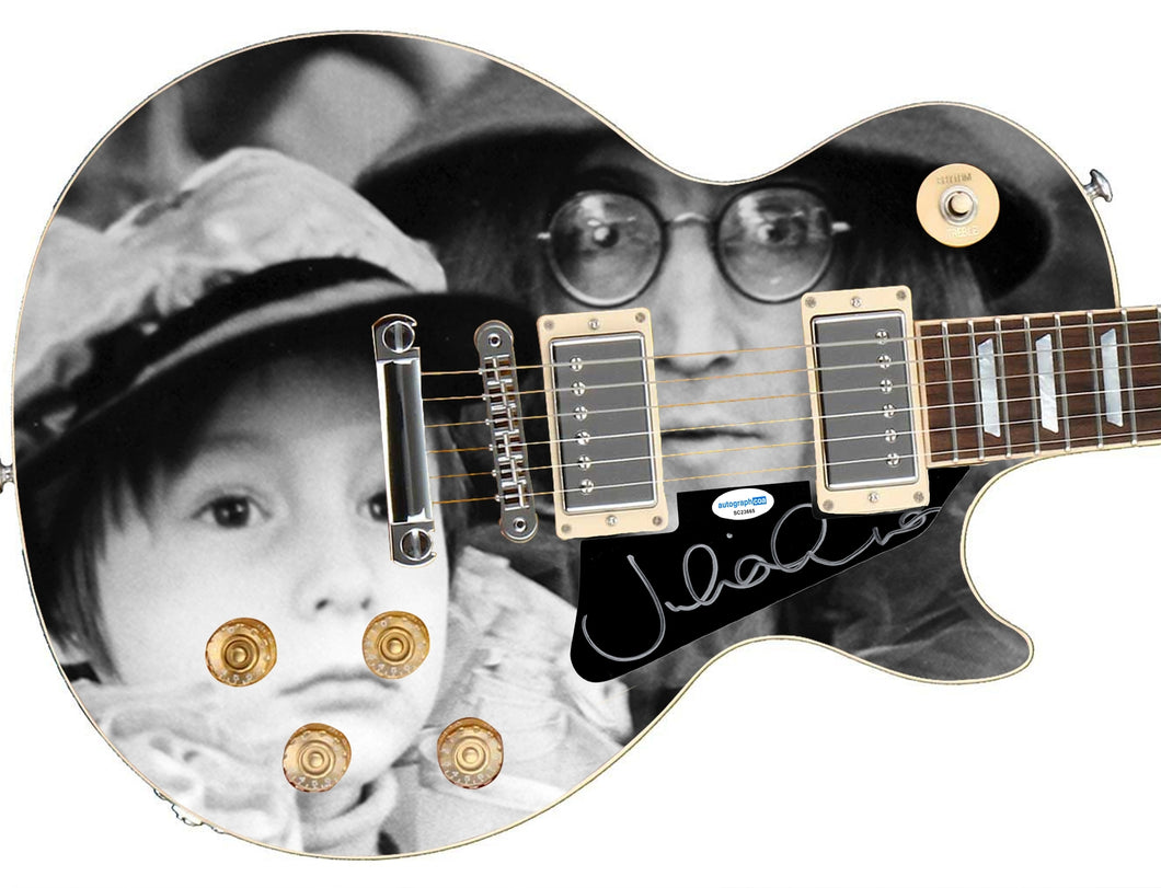 Julian Lennon w Beatles John Autographed 1/1 Custom Graphics Guitar