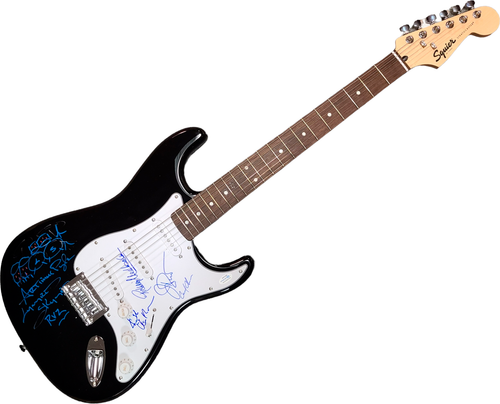 Lynyrd Skynyrd Signed w Hand Drawn Art Sketch Fender Guitar Exact Proof