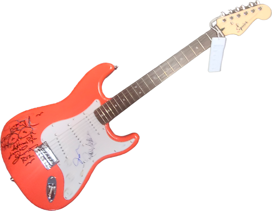 Lynyrd Skynyrd Signed w Hand Drawn Art Sketch Fender Guitar Exact Proof
