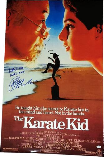 Ralph Macchio Signed The Karate Kid 24x36 Poster Wax On Wax Off Exact Proof