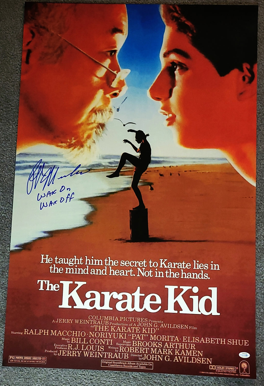 Ralph Macchio Signed The Karate Kid 24x36 Poster Wax On Wax Off Exact Proof