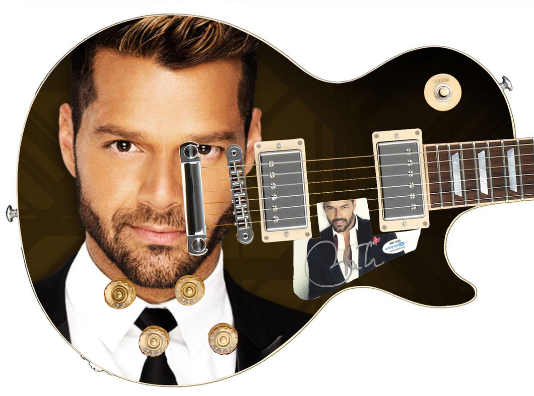 Ricky Martin Autographed Signed Custom Photo Graphics Guitar