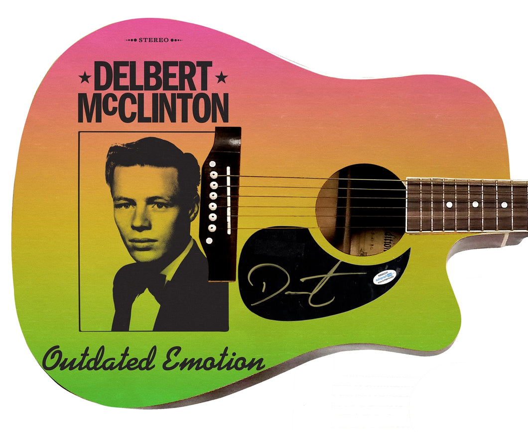 Delbert McClinton Autographed 1:1 Signature Edition Graphics Photo Guitar