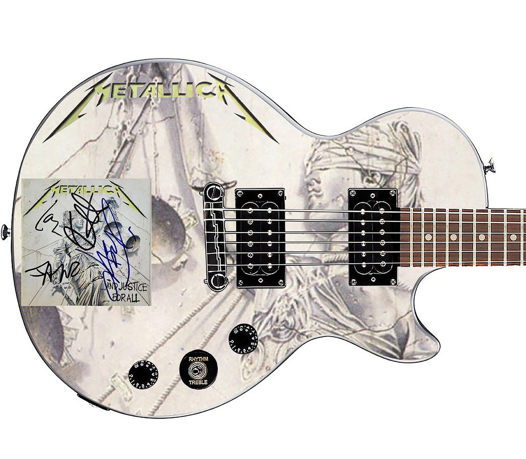 Metallica Signed Gibson Epiphone And Justice For All Cd Album Graphics Guitar