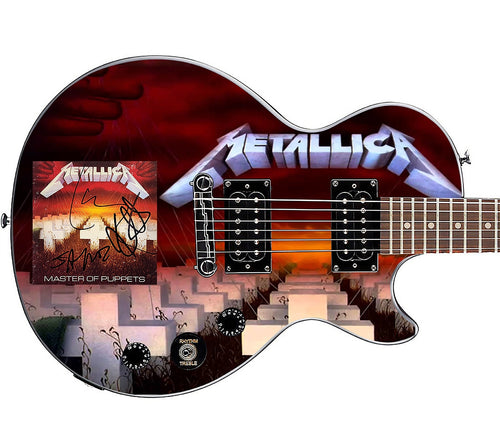 Metallica Autographed Master of Puppets Cd Album Graphics Guitar