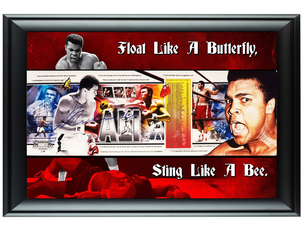 Muhammad Ali Signed 24x36 Custom Framed Panorama Photo Display Online Authentics