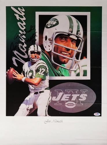 Joe Namath Autographed Signed Jets 18x24 Litho Poster Photo