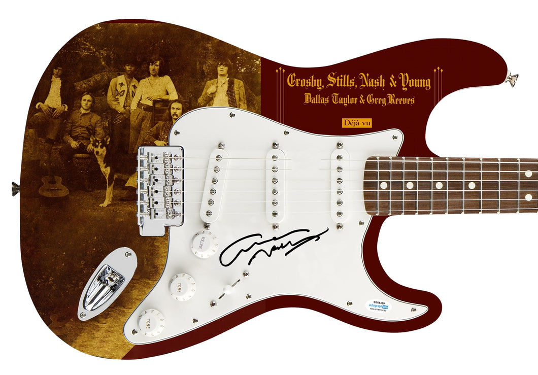 Graham Nash Autographed Signed 1/1 Custom Graphics Photo Guitar