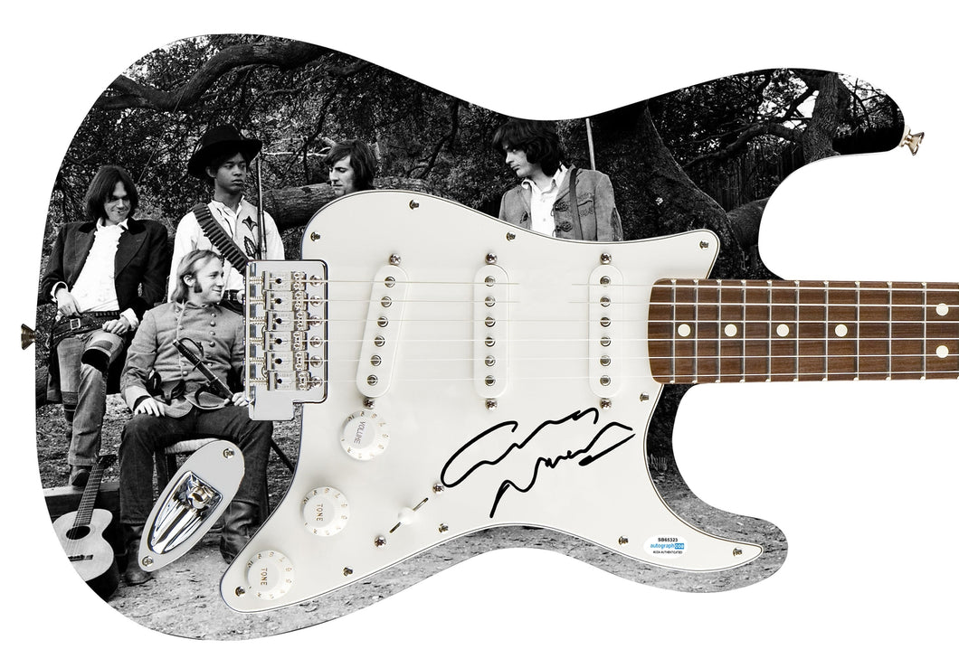 Graham Nash Autographed Signed 1/1 Custom Graphics Photo Guitar
