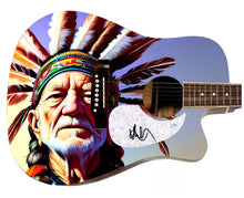 Load image into Gallery viewer, Willie Nelson Autographed Custom Graphics 1/1 Acoustic Guitar
