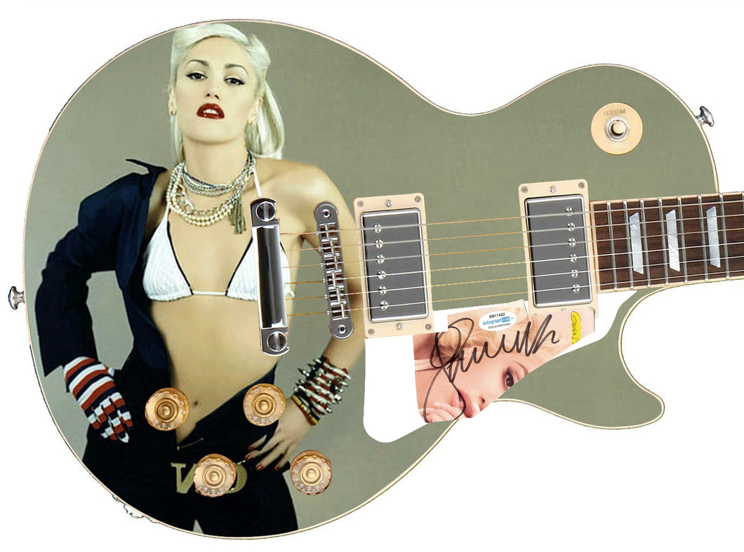 No Doubt Gwen Steffani Autographed Signed Custom Photo Graphics Guitar