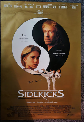 Chuck Norris Autographed Full Size 27x40 Side Kicks Poster