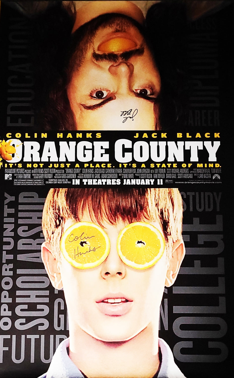 Orange County Jack Black Colin Hanks Cast Signed Original Poster