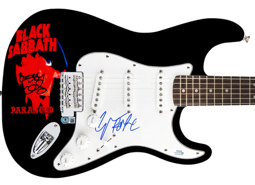 Black Sabbath Autographed Fender 1/1 Paranoid Lp Cd Graphics Photo Guitar