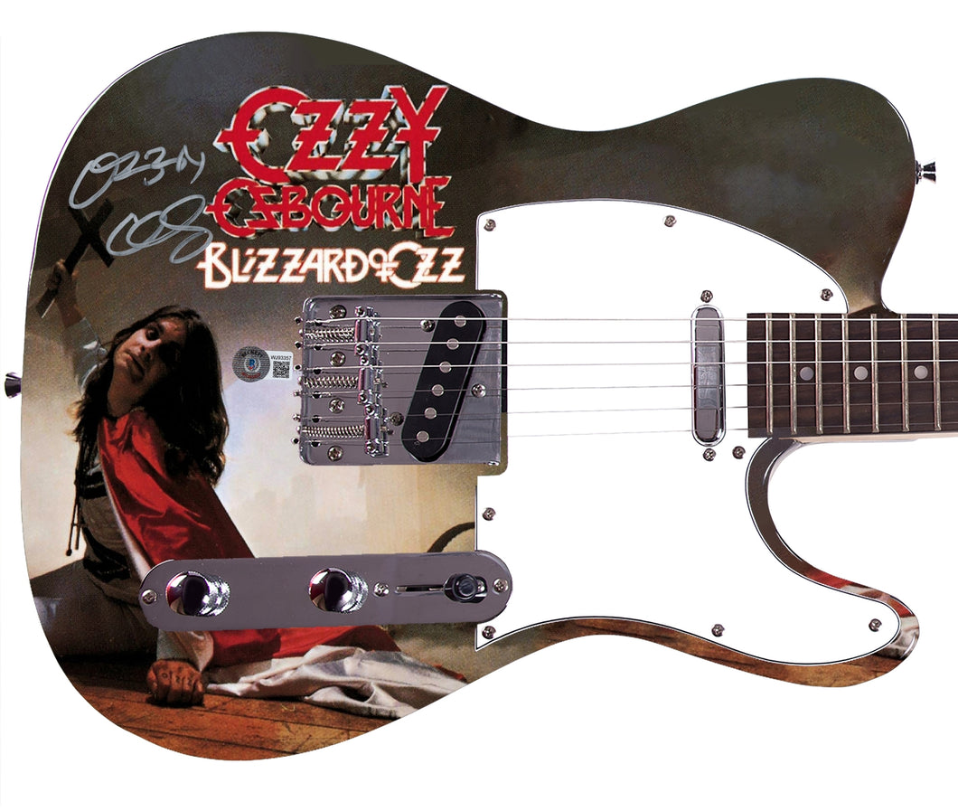 Ozzy Osbourne Signed Blizzard Of Ozz Album Lp Graphics Photo Guitar BAS Witness
