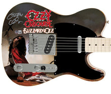 Load image into Gallery viewer, Ozzy Osbourne Signed Fender Blizzard Of Ozz Graphics Photo Guitar BAS Witness
