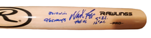 Load image into Gallery viewer, Wade Boggs Autographed Rawlings Baseball Bat 5 Inscriptions JSA Witness JSA
