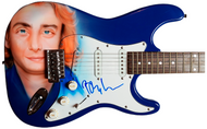 Barry Manilow Autographed Signed Hand Airbrushed Painting Guitar UACC AFTAL