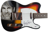 John Tesh Autographed Signed Hand Airbrushed Painting Guitar UACC AFTAL RACC TS