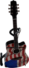 Load image into Gallery viewer, Don McLean Autographed USA Flag Acoustic Axe Heaven Mini 1:4 Guitar American Pie
