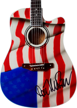 Load image into Gallery viewer, Don McLean Autographed USA Flag Acoustic Axe Heaven Mini 1:4 Guitar American Pie
