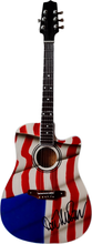 Load image into Gallery viewer, Don McLean Autographed USA Flag Acoustic Axe Heaven Mini 1:4 Guitar American Pie
