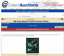 Load image into Gallery viewer, B.B. King Autographed Framed Photo Custom Display AFTAL UACC RD PSA Precert
