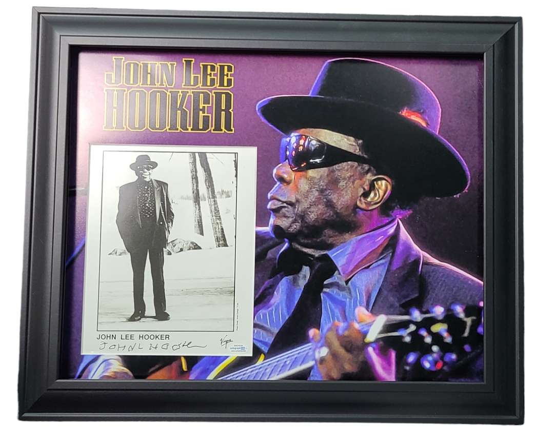 John Lee Hooker Autographed Custom Framed Photo Display