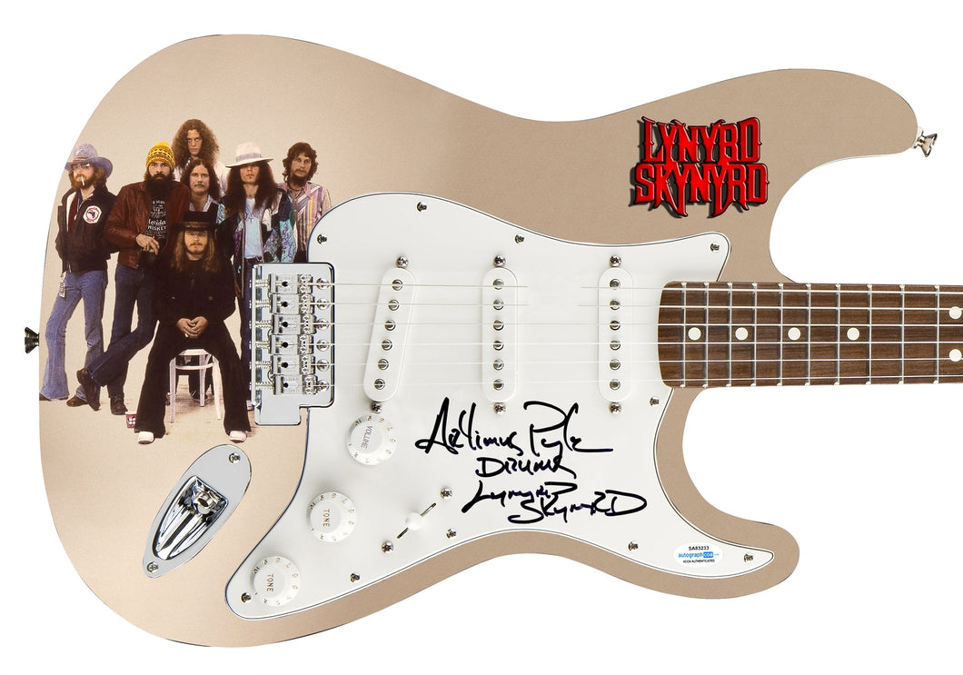 Lynyrd Skynyrd Artimus Pyle Signed Custom Photo Graphics 1/1 Guitar