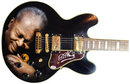 B.B. King Signed Airbrushed Gibson Epiphone Lucille Guitar UACC AFTAL