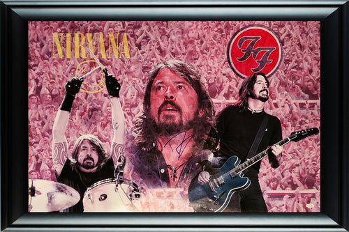 Dave Grohl Nirvana Foo Fighters Signed Framed 24x36 Canvas Photo Exact Proof