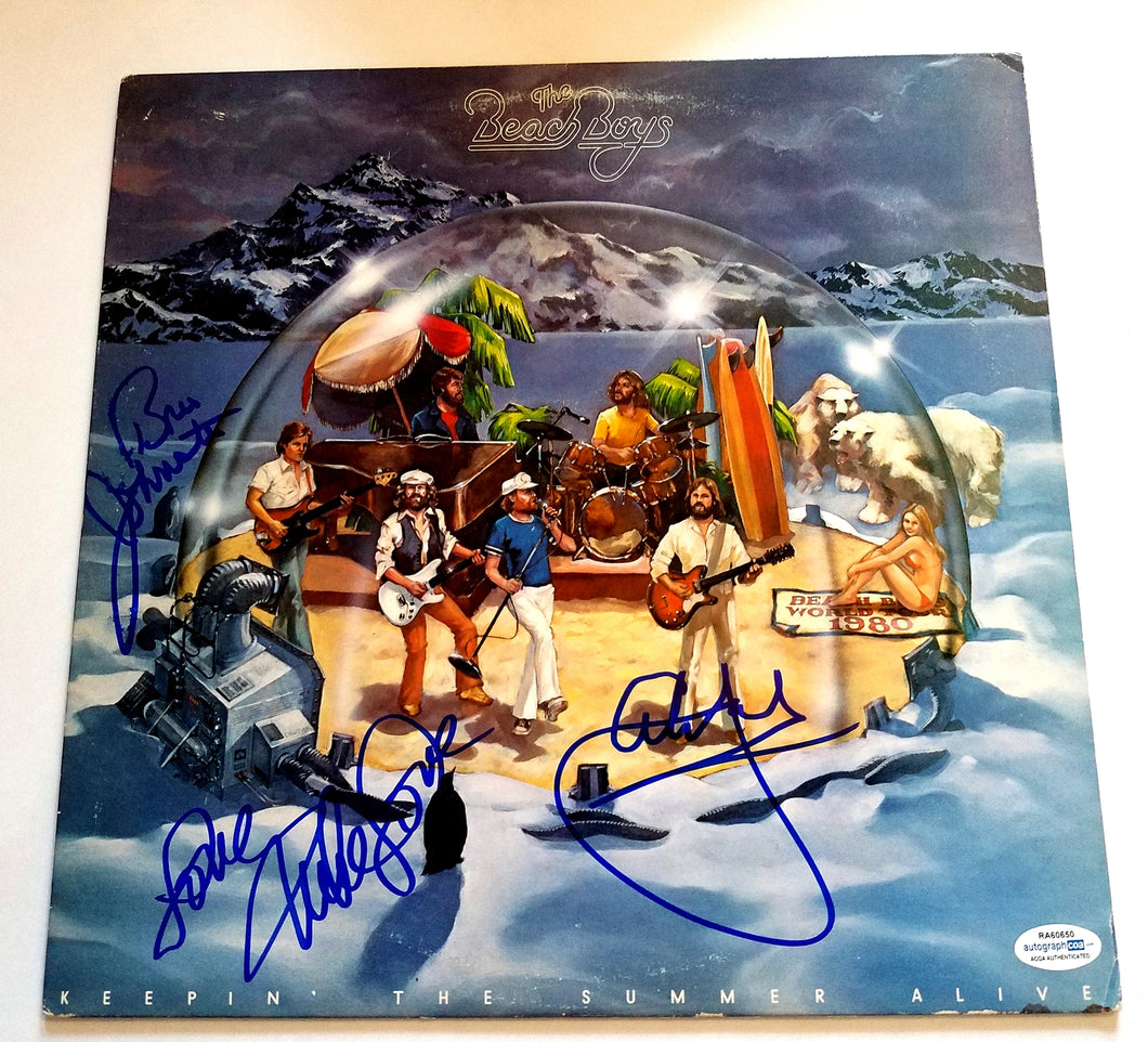 Beach Boys Autographed X3 Signed Album Cover  LP