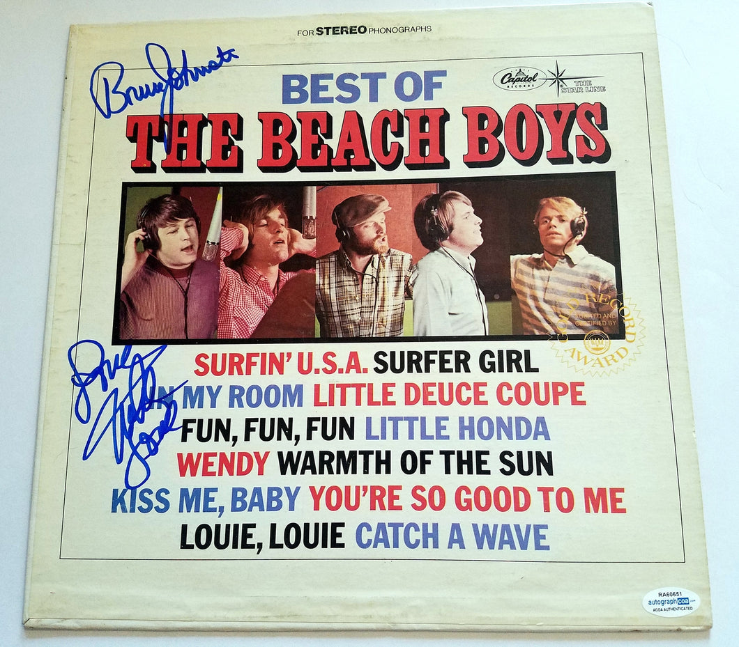 Beach Boys Autographed X2 Mike & Bruce Signed Record Album LP