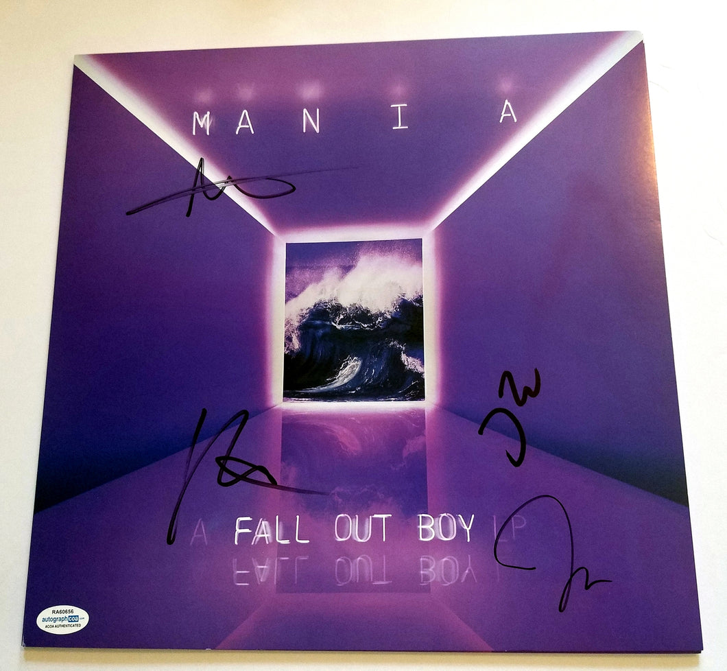 Fall Out Boy Autographed X4 Signed LP Album Flat Poster
