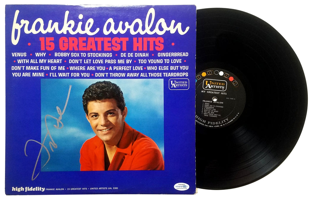 Frankie Avalon Autographed 15 Greatest Hits Album LP