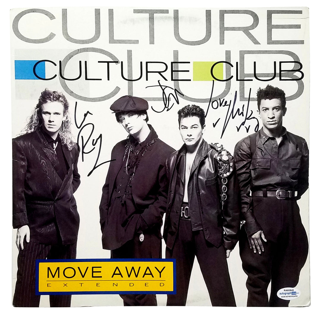 Culture Club Autographed X3 Signed Move Away Album LP