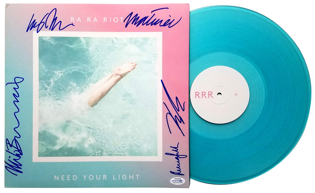 Ra Ra Riot Autographed X5 Signed Need Your Light Album LP
