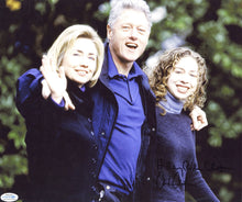 Load image into Gallery viewer, Hillary &amp; Chelsea Clinton Autographed 12x18 Photo w Bill
