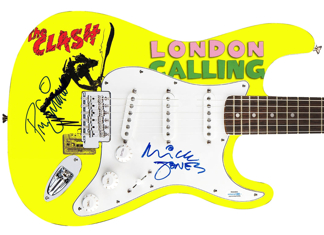 The Clash Autographed Fender 1/1 London Calling Lp Cd Graphics Photo Guitar