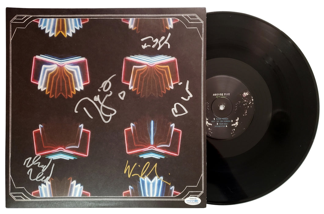 Arcade Fire Autographed Signed Neon Bible Record Album LP