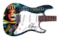 Alice Cooper Autographed Signed Graphics Photo Guitar
