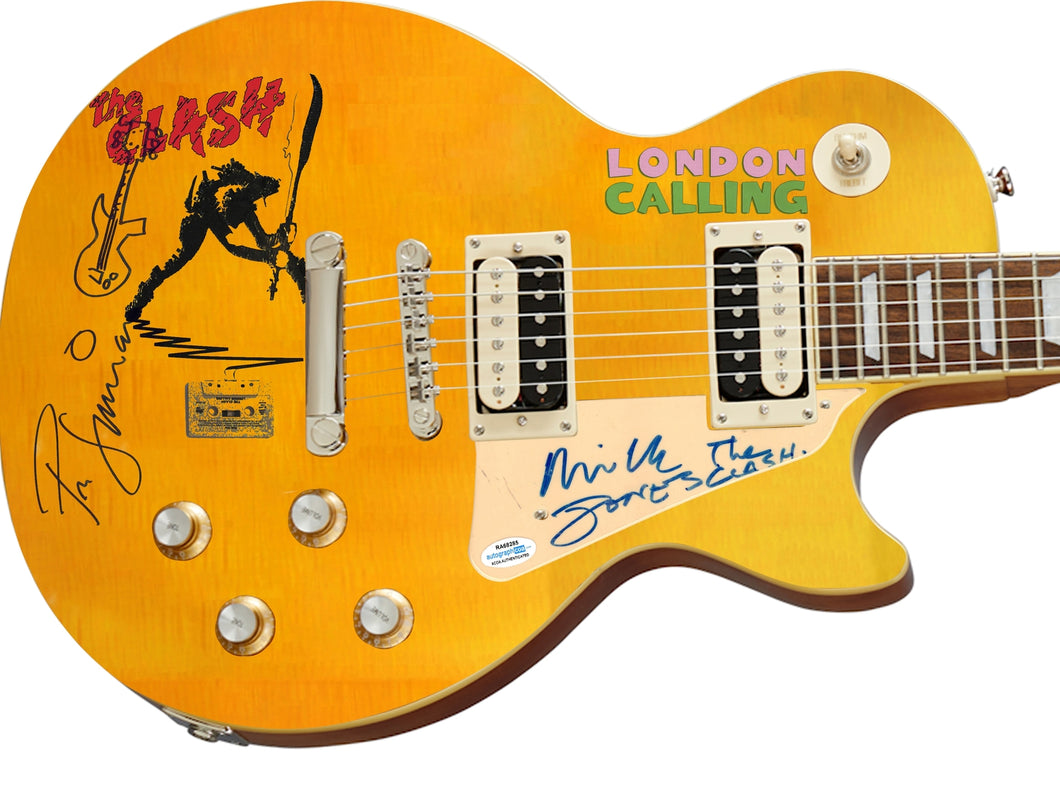 The Clash Autographed w Sketch 1/1 Custom Graphics Les Paul 100 Guitar