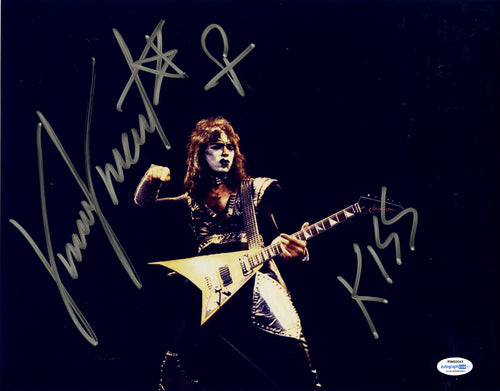 KISS Vinnie Vincent Autographed Signed 11x14 Photo V Guitar Exact Proof