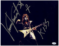 KISS Vinnie Vincent Autographed Signed 11x14 Photo V Guitar Exact Proof