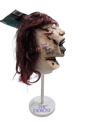 Linda Blair Autographed Signed The Exorcist Mask & Display Stand ACOA Witness
