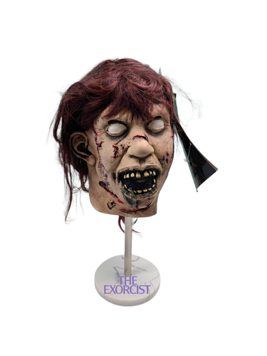 Linda Blair Autographed Signed The Exorcist Mask & Custom Display Stand ACOA ITP