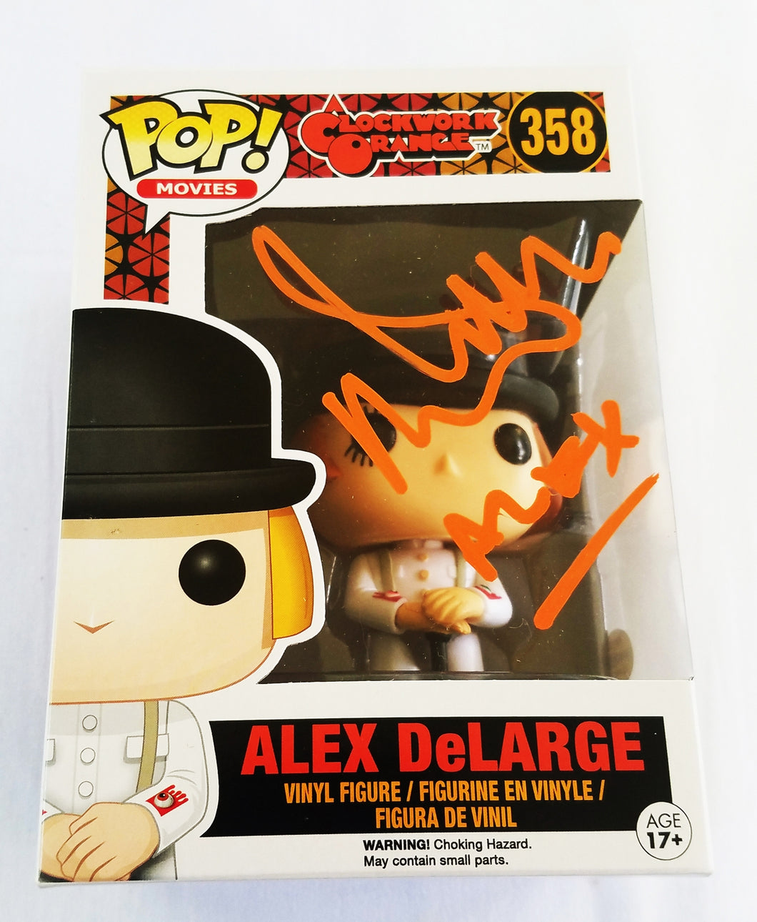 Malcolm McDowell Signed Clockwork Orange Funko Pop! #358 Alex ACOA Witness ITP