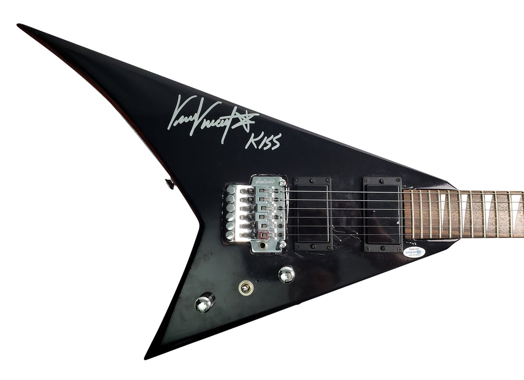 KISS Vinnie Vincent Autographed Signed Jackson Flying V Guitar